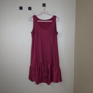 Universal Standard Sleeveless Elodie Voile Dress in Berry Size M/18-20